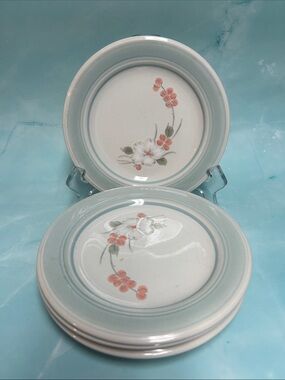 Impressions By Daniele Riverside Stoneware Blue Floral salad plate  Set of 4